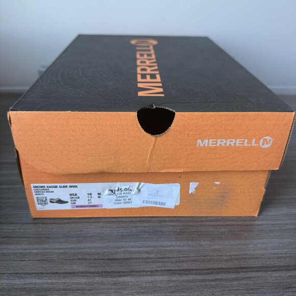 Merrell Women's Encore Kassie Gray Nubuck Wool Winter Clogs Mules  $85 - Picture 12 of 12